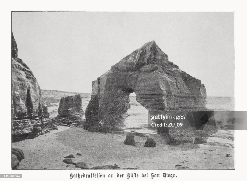 Cathedral Rock "La Jolla", San Diego, California, USA, published 1899