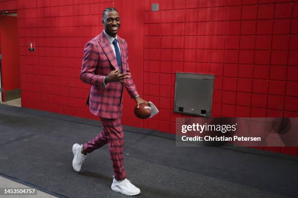 Robert Griffin III is seen prior to the game between the Michigan Wolverines and the TCU Horned Frogs in the Vrbo Fiesta Bowl at State Farm Stadium...