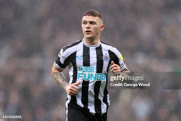 Kieran Trippier of Newcastle United looks on during the Premier League match between Newcastle United and Leeds United at St. James Park on December...