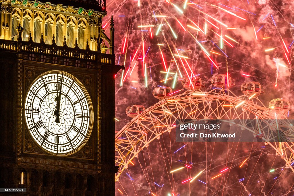 London Celebrates The New Year With Fireworks Show