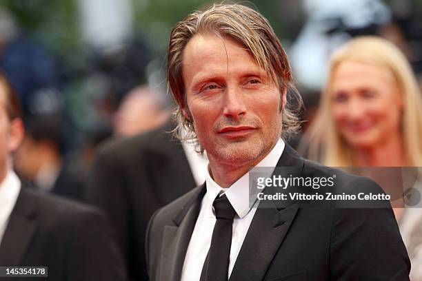 Actor Mads Mikkelsen attends the Closing Ceremony and "Therese Desqueyroux" premiere during the 65th Annual Cannes Film Festivalon May 27, 2012 in...