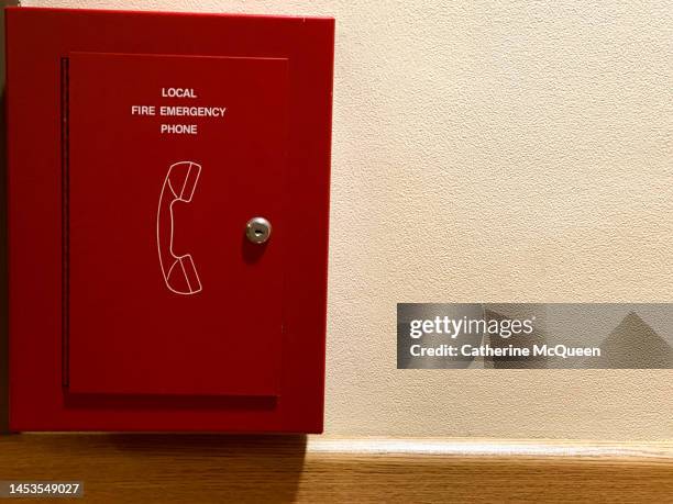 indoor emergency local fire department phone box - emergancy communication stock pictures, royalty-free photos & images