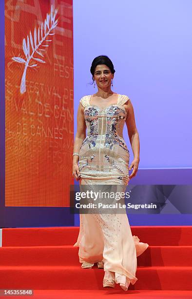 Jury member Hiam Abbass onstage at the Closing Ceremony during the 65th Annual Cannes Film Festival on May 27, 2012 in Cannes, France.