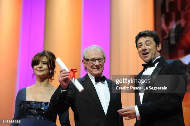 Ken Loach receives the Jury Prize for "The Angels' Share" onstage at the Closing Ceremony during the 65th Annual Cannes Film Festival on May 27, 2012...