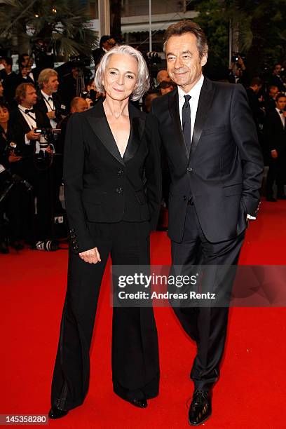 Host/presenter Michel Denisot and wife Martine Patier attends the Closing Ceremony and "Therese Desqueyroux" premiere during the 65th Annual Cannes...