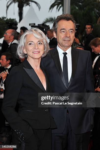 Host/presenter Michel Denisot and wife Martine Patier attends the Closing Ceremony and "Therese Desqueyroux" premiere during the 65th Annual Cannes...