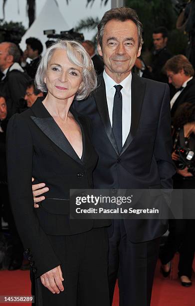 Host/presenter Michel Denisot and wife Martine Patier attends the Closing Ceremony and "Therese Desqueyroux" premiere during the 65th Annual Cannes...