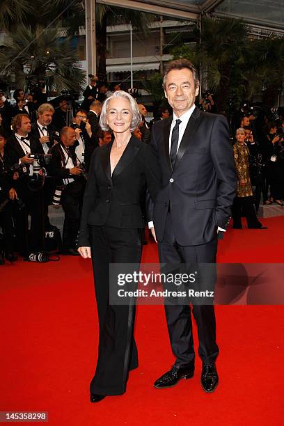 Host/presenter Michel Denisot and wife Martine Patier attends the Closing Ceremony and "Therese Desqueyroux" premiere during the 65th Annual Cannes...