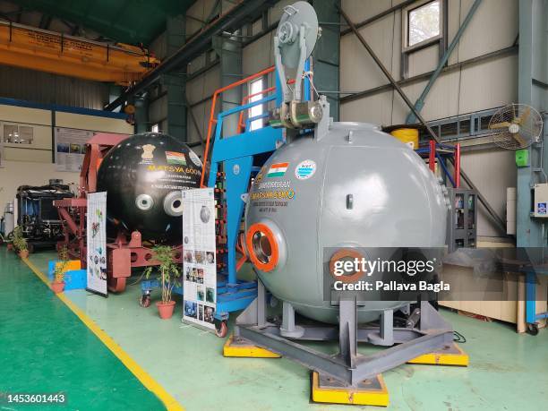 Indian deep ocean exploration vehicle under development as part of Samudrayaan program a part of deep ocean mission, seen on December 22, 2022 at the...