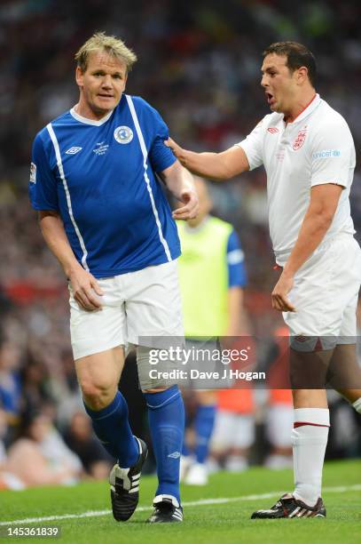 Gordon Ramsay and Paddy McGuinness attend Soccer Aid 2012 in aid of Unicef at Old Trafford on May 27, 2012 in Manchester, England.