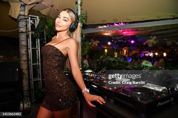 Chantel Jeffries attends Darren Dzienciol's Palm Tree NYE Party with KYGO on December 31, 2022 in Baie de Saint Jean, Saint Barthelemy.