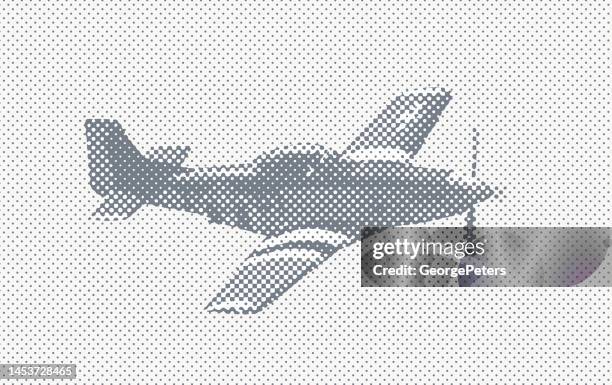 p-51 mustang fighter plane - fighter jet vector stock illustrations