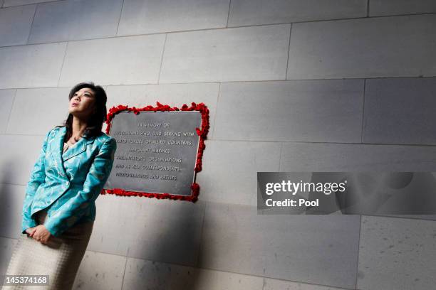 Prime Minister of Thailand, Ms Yingluck Shinawatra visits the Australian War Memorial on May 28, 2012 in Canberra, Australia. Prime Minister...