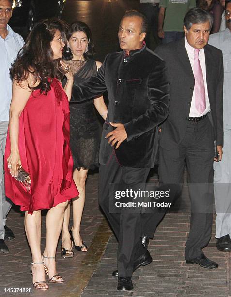Anil Ambani and Tina Ambani during Karan Johar 40th birthday party held at Taj Lands End in Mumbai on May 25, 2012.
