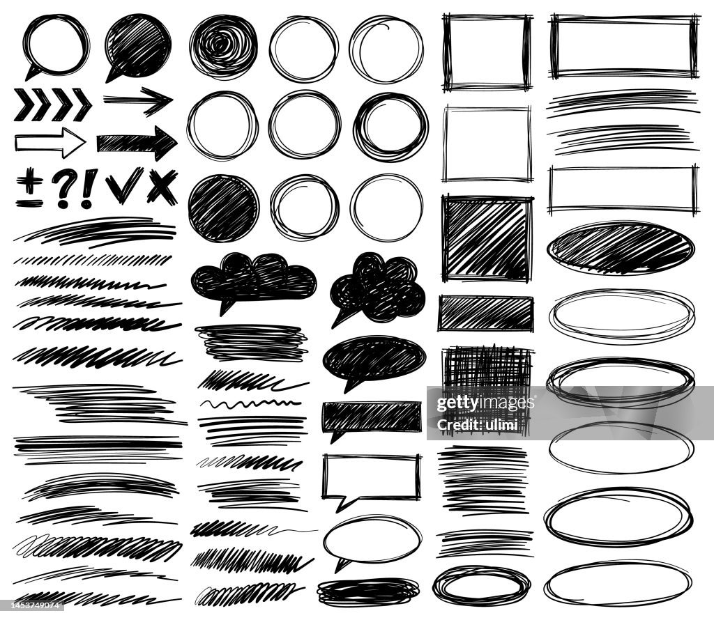 Elementos de diseño dibujados a mano