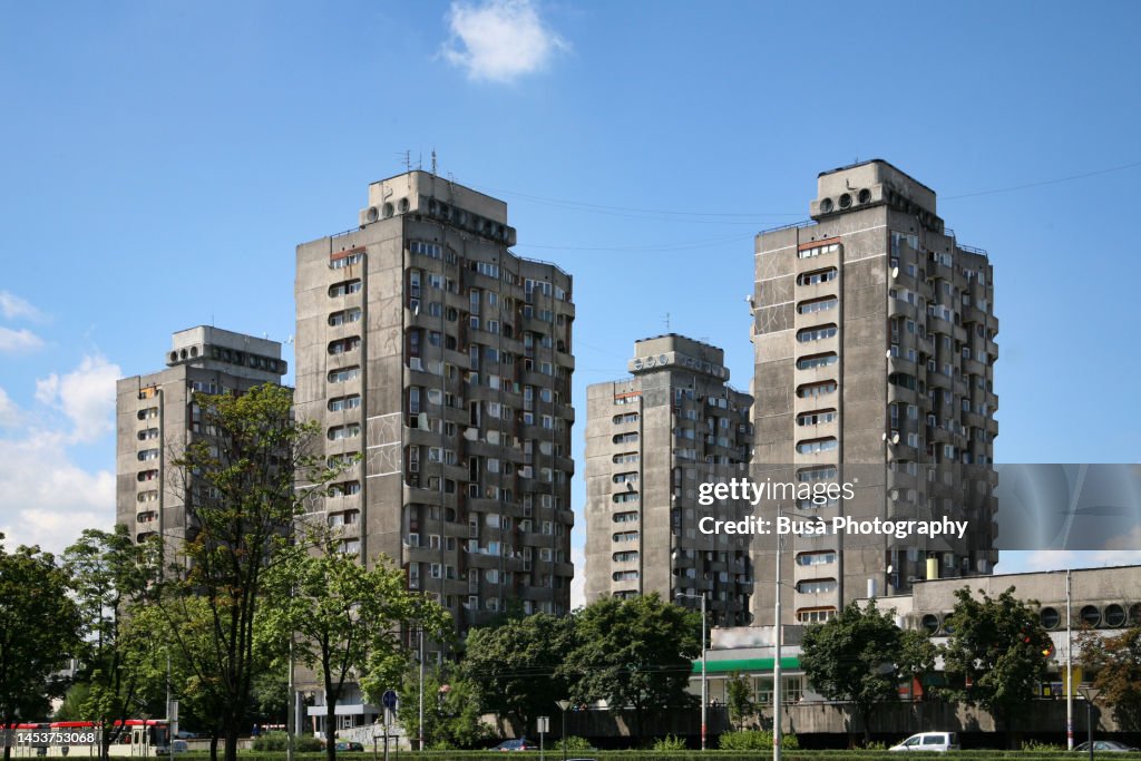 Public housing towers in Wroclaw, Poland