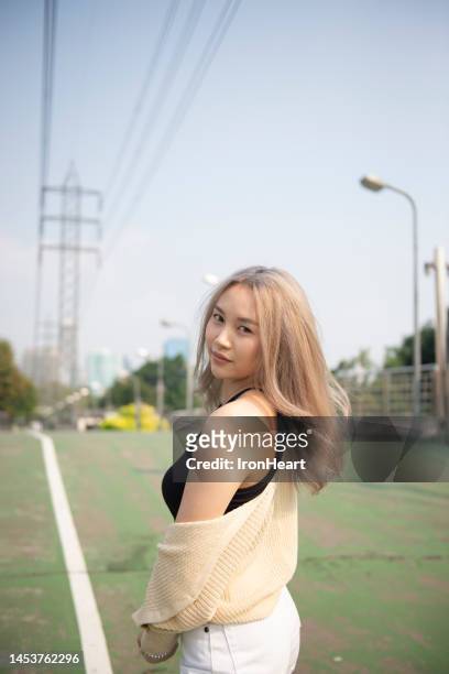 authentic asian model portrait. - chinese model stock-fotos und bilder