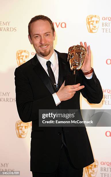 Derren Brown poses backstage at the Arqiva British Academy Television Awards at the Royal Festival Hall on May 27, 2012 in London, England.