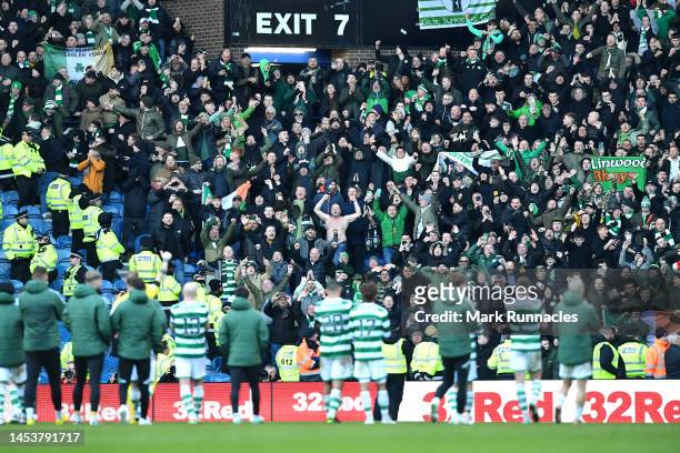 Players of Celtic thank the fans after the Cinch Scottish Premiership match between Rangers FC and Celtic FC at on January 02, 2023 in Glasgow,...