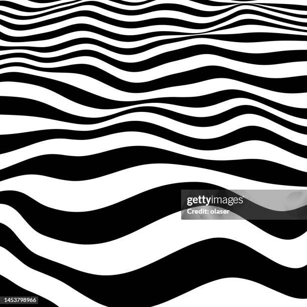 3d striped surface, with perspective - distorted landscape stock illustrations