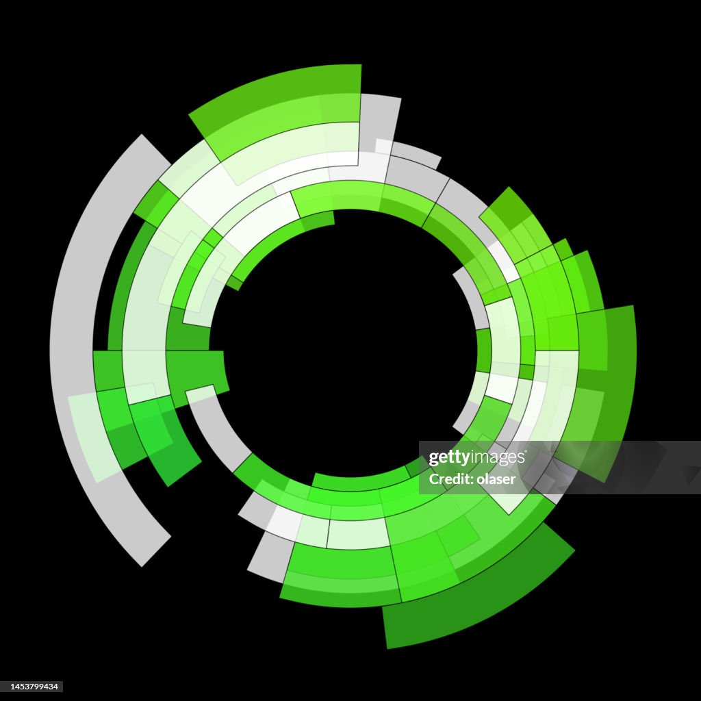 Green Abstract Circular With Transparent Sections Background Pattern ...