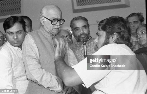 Lal Krishna Advani visits Ahmedabad VS hospital in Ahmedabad Gujarat India on 23rd January 1992. Narendra Modi was present and was then General...