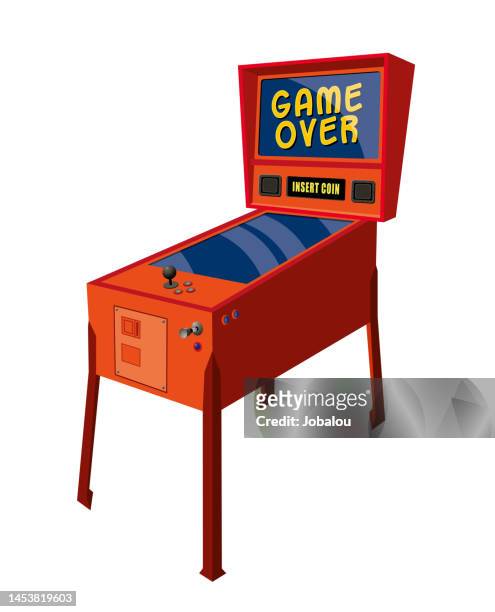 vintage pinball machine retro arcade spiel - pinball stock-grafiken, -clipart, -cartoons und -symbole