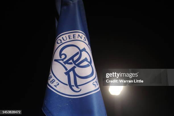 Detailed view of a Queens Park Rangers corner flag prior to the Sky Bet Championship between Queens Park Rangers and Sheffield United at Loftus Road...