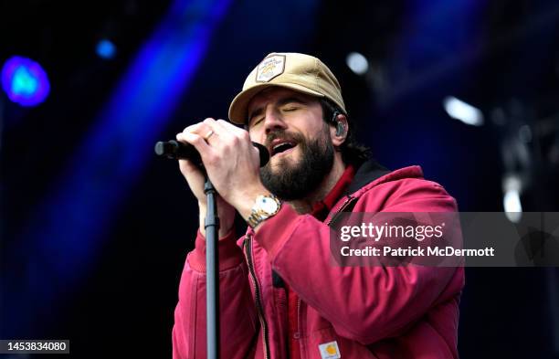 American singer-songwriter Sam Hunt performs ​during NHL on TNT Breakaway festivities ahead of the 2023 NHL Winter Classic on January 02, 2023 in...