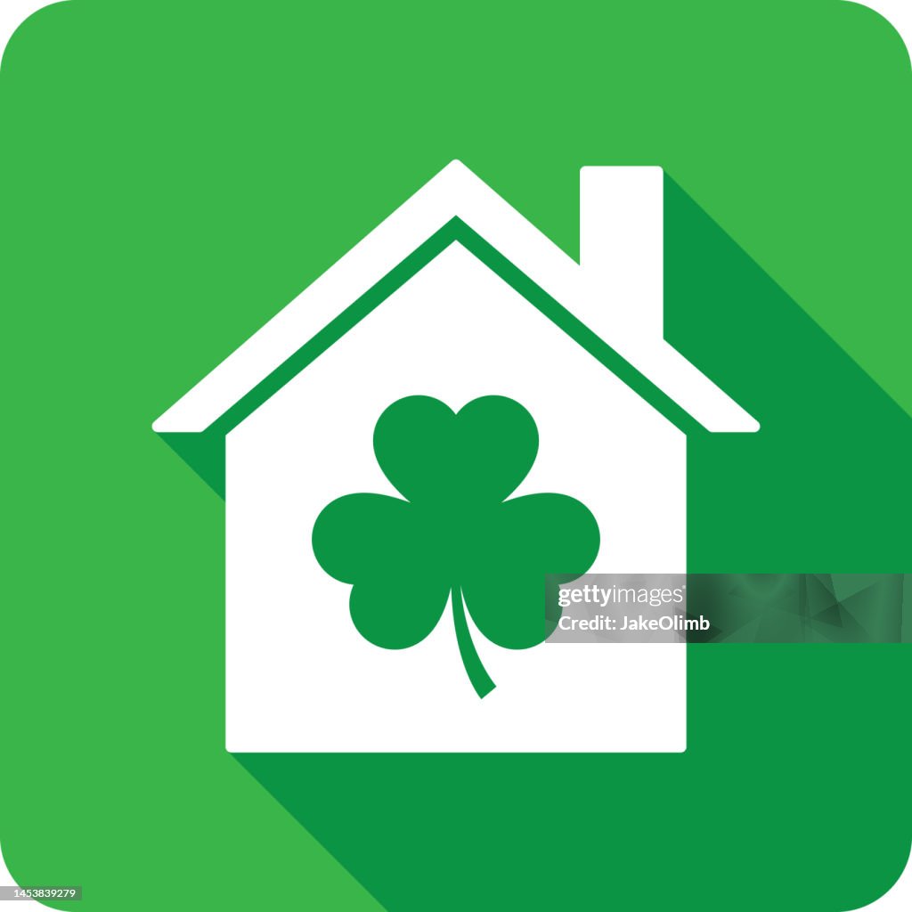 House Three Leaf Clover Icon Silhouette