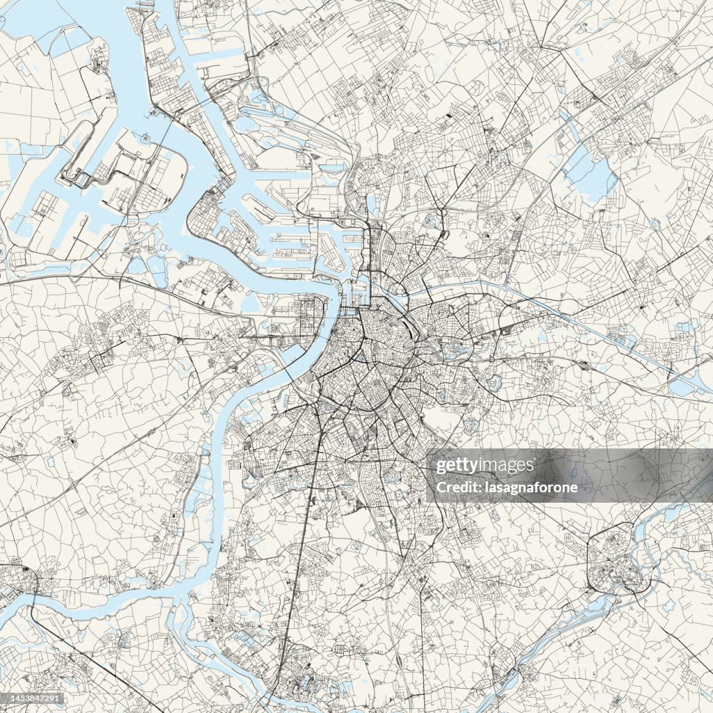 Antwerp, Belgium Vector Map