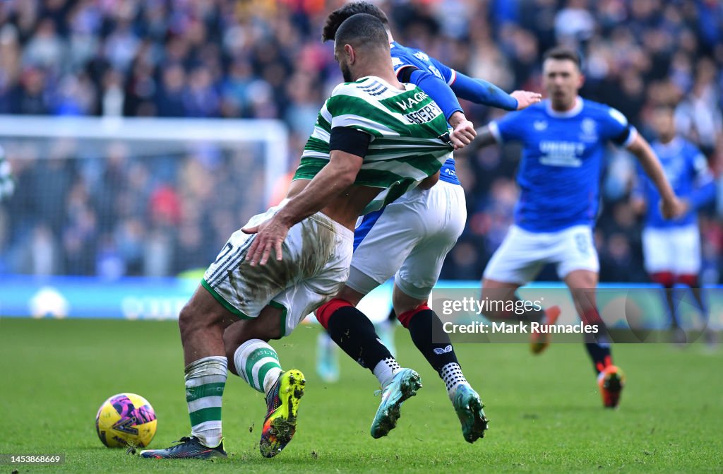 Cameron Scott Rangers Cameron Carter-Vickers of Celtic tangles with Scott Wright of Rangers ...
