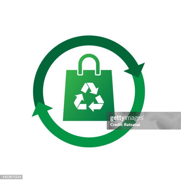 recycle bag - plastic garbage isolated stock illustrations