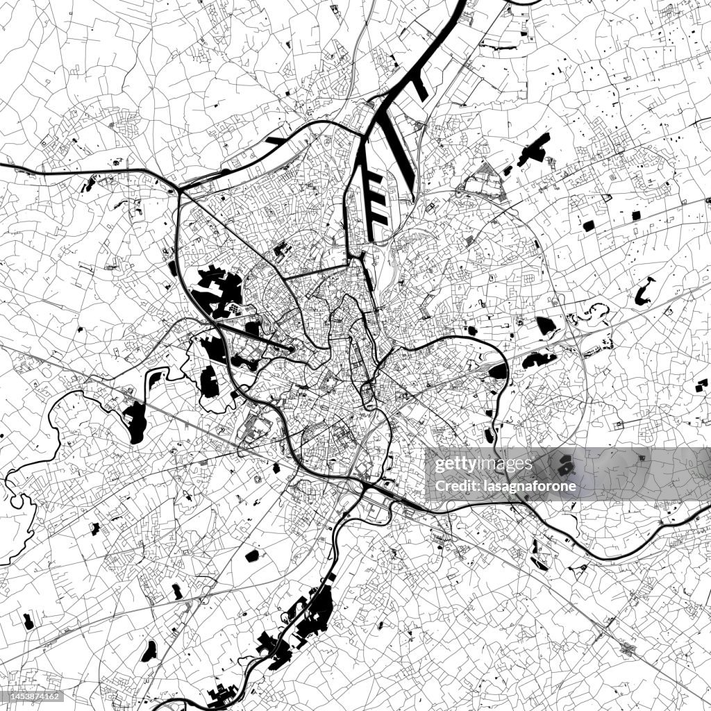 Ghent, Belgium Vector Map