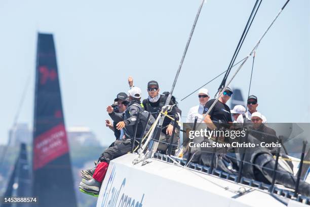 LawConnect on Sydney Harbour during the start of the Sydney Hobart Yacht Race on December 26, 2022 in Sydney, Australia.