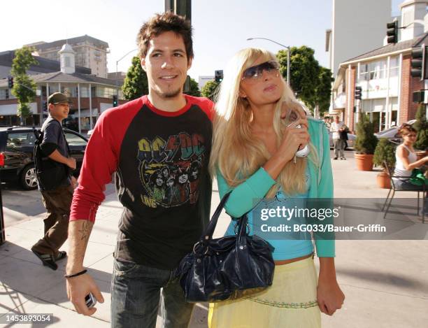 Paris Latsis and Paris Hilton are seen on June 08, 2005 in Los Angeles, California.