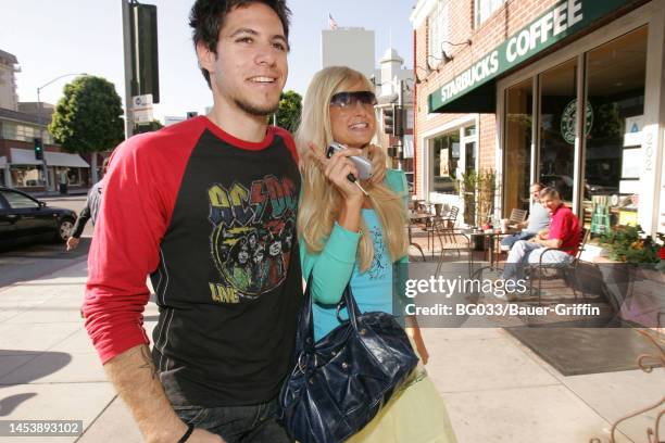 Paris Latsis and Paris Hilton are seen on June 08, 2005 in Los Angeles, California.