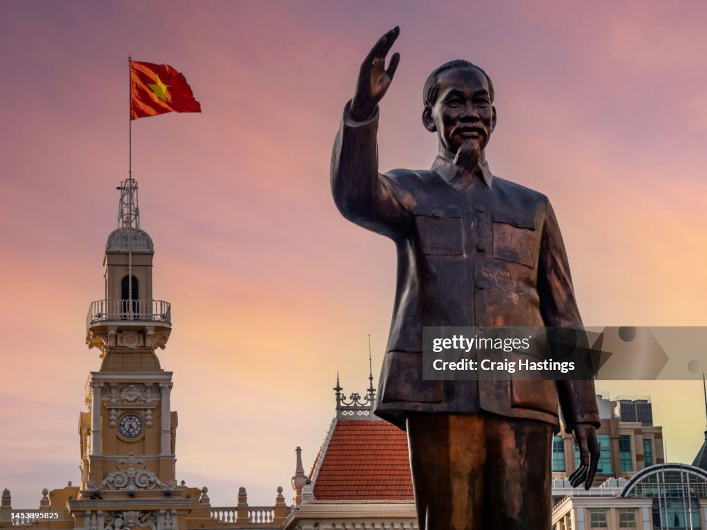 People's Committee Building - Ho Chi Minh City, Vietnam - Static Establishing shot Close Up