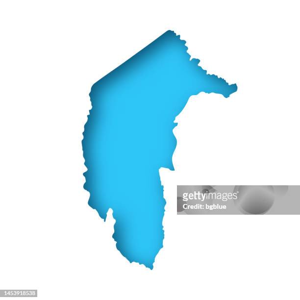 オーストラリア首都特別地域の地図 – 青の背景に切り抜かれた白い紙 - オーストラリア首都特別地域点のイラスト素材／クリップアート素材／マンガ素材／アイコン素材