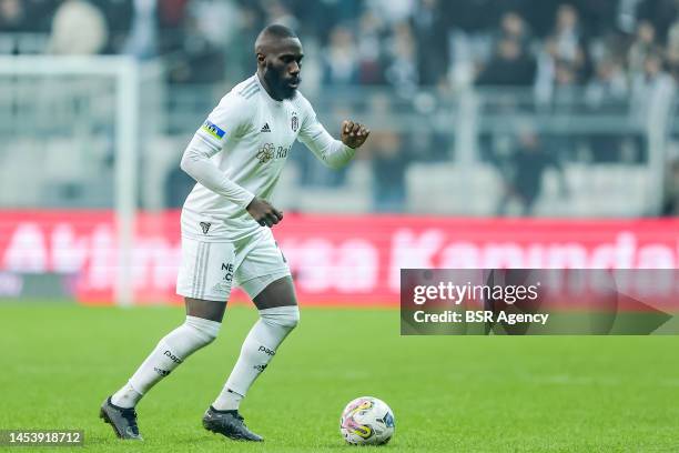 Arthur Masuaku of Besiktas runs with the ball during the Turkish Super Lig match between Besiktas and Adana Demirspor at Stadion Vodafone Park on...