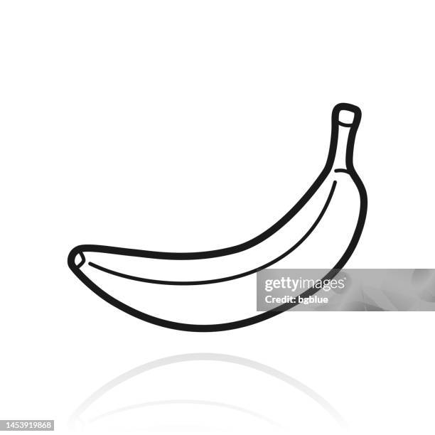 illustrazioni stock, clip art, cartoni animati e icone di tendenza di banana. icona con riflesso su sfondo bianco - banana