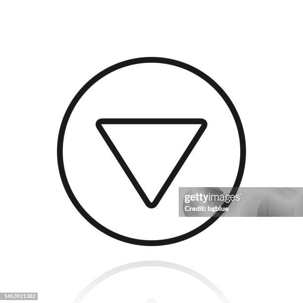 down button. icon with reflection on white background - pointing down white background stock illustrations