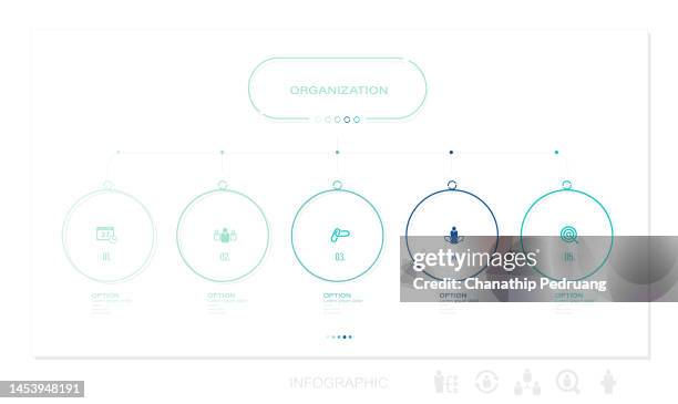 business data visualization. timeline infographic icons designed for abstract background template stock illustration infographic, number 5, timeline - visual aid, icon set, circle - path infographic vector stock illustrations