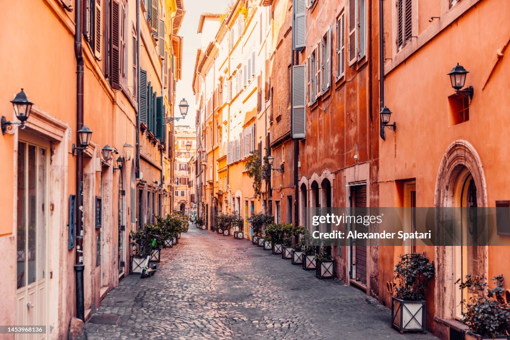 Empty Rome Empty Street In Rome On A Sunny Day Italy High-Res Stock Photo - Getty ...