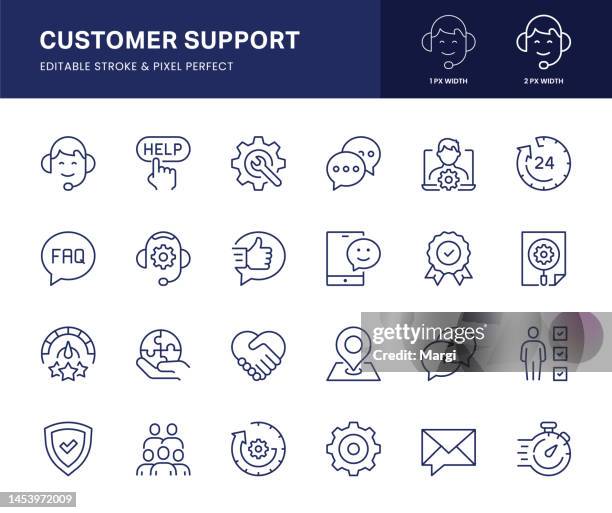 ilustrações de stock, clip art, desenhos animados e ícones de customer support line icons. this icon set consists of call center, faq, it support, 24 hours,feedback and so on. - aberto 24 horas