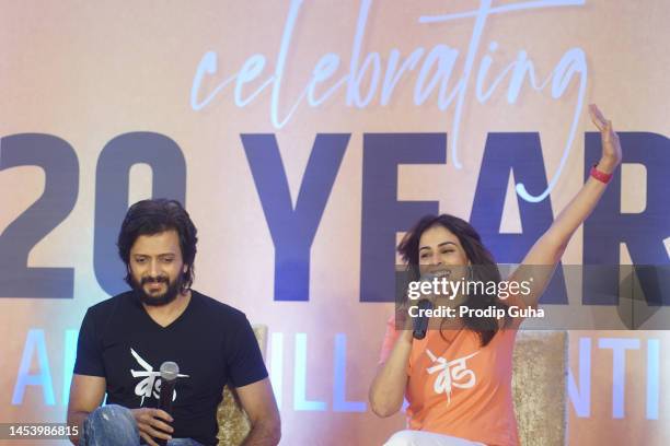 Riteish Deshmukh and Genelia D'Souza celebrate 20 years in the film industry on January 03, 2023 in Mumbai, India