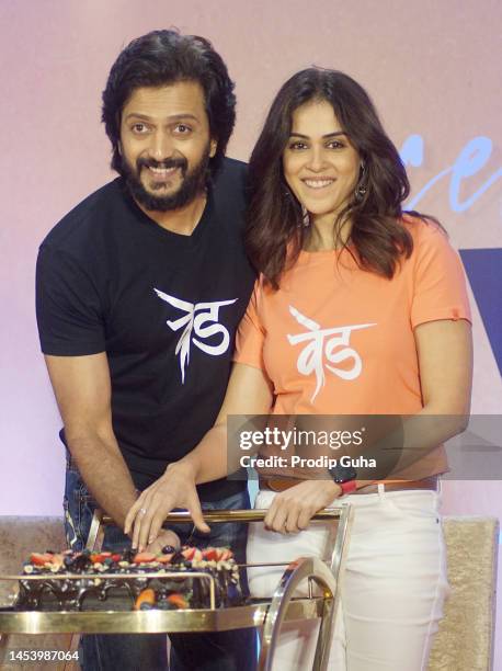 Riteish Deshmukh and Genelia D'Souza celebrate 20 years in the film industry on January 03, 2023 in Mumbai, India