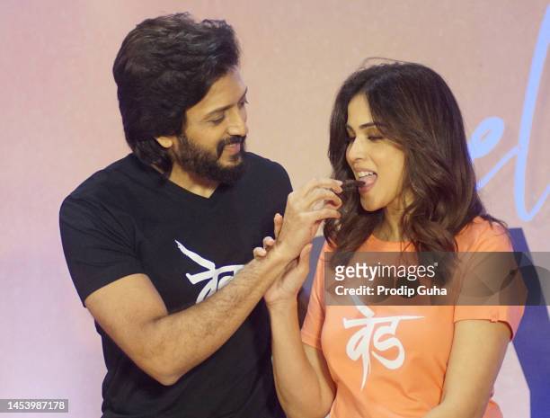 Riteish Deshmukh and Genelia D'Souza celebrate 20 years in the film industry on January 03, 2023 in Mumbai, India