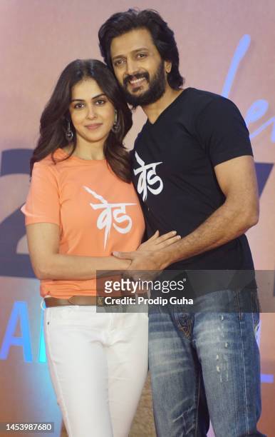 Genelia D'Souza and Riteish Deshmukh celebrate 20 years in the film industry on January 03, 2023 in Mumbai, India