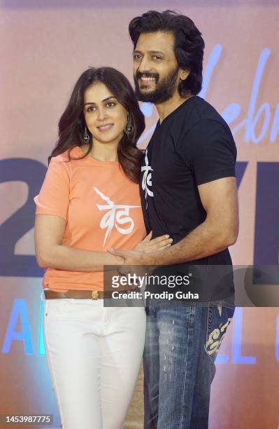 Genelia D'Souza and Riteish Deshmukh celebrate 20 years in the film industry on January 03, 2023 in Mumbai, India